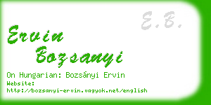 ervin bozsanyi business card